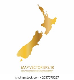 New Zealand map High Detailed on white background. gold gradient color. Abstract design vector illustration eps 10