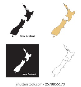 new zealand map icon vector illustration symbol design