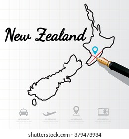 New Zealand map Infographic