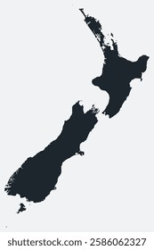 New Zealand map. Just a simple border map. Shape of the country. Flat blank New Zealand outline. Vector boundary illustration.