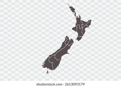 New Zealand Map Minimalist  High-Quality PNG  Ash Color on Transparent Background Perfect for presentations infographics educational materials and graphic design projects