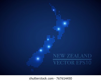 New Zealand map page symbol for your web site design New Zealand map logo, app, UI. Wire frame 3D mesh polygonal network line, design sphere, dot and structure.
