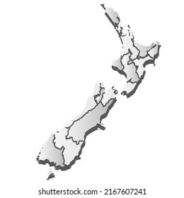 New Zealand Map Silhouette White Icon Stock Vector (royalty Free 