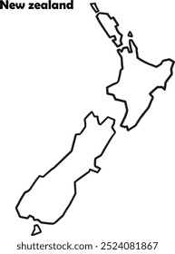 New Zealand map simple outline