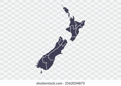 New Zealand Map Slate Color on White Background quality files Png