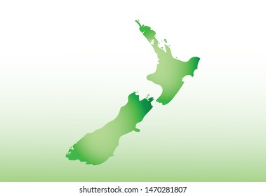 New Zealand map using green color with dark and light effect vector on light background illustration
