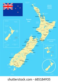 New Zealand Map Vector