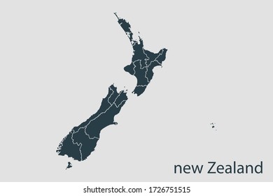 new Zealand map vector, Abstract design vector illustration Eps 10. Navy color.High Detailed on white background.