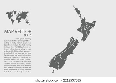 New Zealand map vector, Abstract design vector illustration Eps 10. High Detailed on white background.