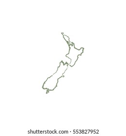 New Zealand map. Vector icon. Beautiful line