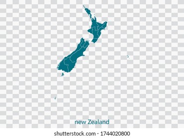 new Zealand map vector, isolated teal color on transparent background