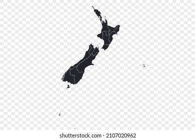 New Zealand map vector, isolated on transparent background