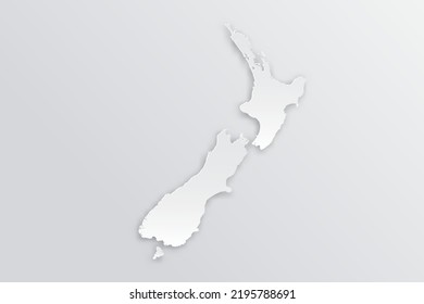 New Zealand Map - World map International vector template with 3D, paper style including shadow and white color on grey background for design, education, infographic - Vector illustration eps 10