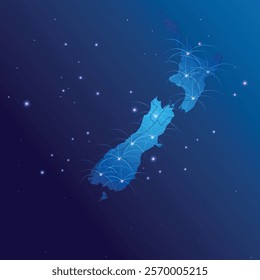 New Zealand map world internet network