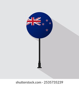 New Zealand National Circle Sign Flag Vector Illustration