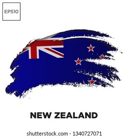 new zealand national flag in brush style with black ribbon and invitation to pray for them