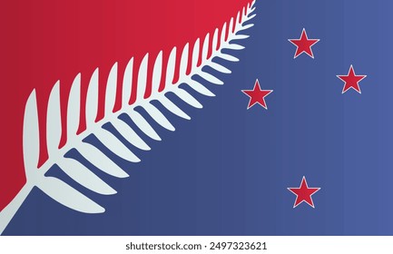 New Zealand national flag. Zealand fern, country identity