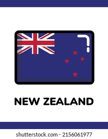 New Zealand National Flag Flat art Icon Vector