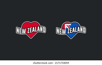 New Zealand national flag heart travel Stickers