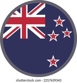 New Zealand national flag icon vector Illustration material