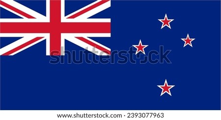New Zealand official flag vector with standard size and proportion. National flag emblem with accurate size and colors.