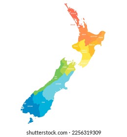 New Zealand political map of administrative divisions