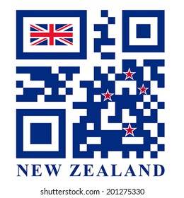 New Zealand QR code flag, vector