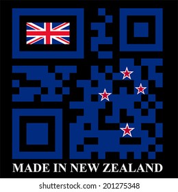 New Zealand QR code flag, vector