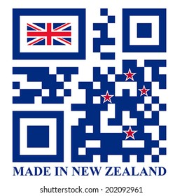 New Zealand QR code flag, vector