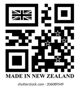 New Zealand QR code flag, vector