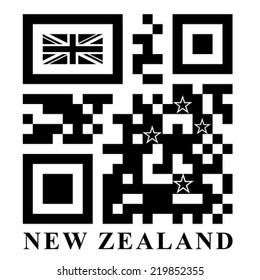 New Zealand QR code flag, vector