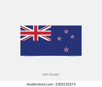 New Zealand Rectangle flag icon with shadow.