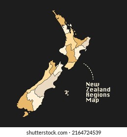 new zealand regions map vector