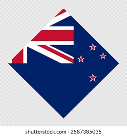 New Zealand rhombus flag. Vector illustration.