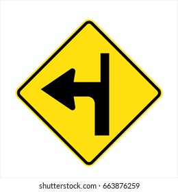 New Zealand road sign - T Junction controlled (priority turns left).