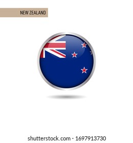 New Zealand round flag vector design template