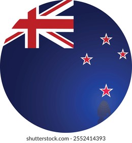 New Zealand Round Flag Vector