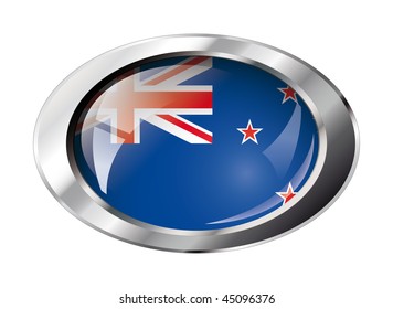 new zealand shiny button flag vector illustration. Isolated abstract object against white background.