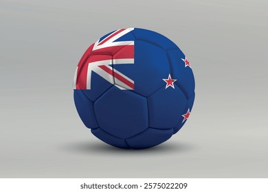 New Zealand soccer ball featuring the national flag design on a gray background