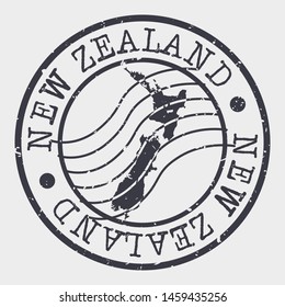 New Zealand Stamp Postal. Map Silhouette Seal. Passport Round Design. Vector Icon. Design Retro Travel.