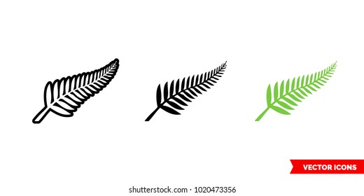 New zealand symbols icon of 3 types: color, black and white, outline. Isolated vector sign symbol.
