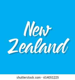 new zealand, text design. Vector calligraphy. Typography poster. Usable as background.