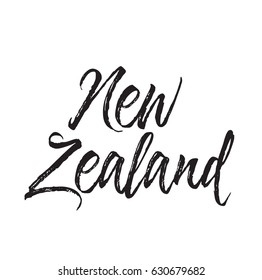 new zealand, text design. Vector calligraphy. Typography poster. Usable as background.