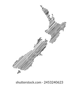 New Zealand thread map line vector illustration