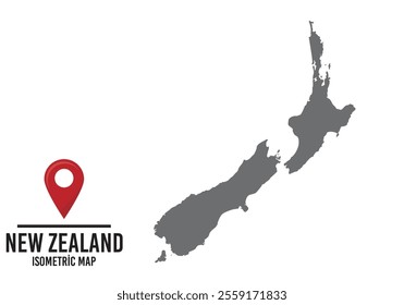 New Zealand vector map illustration, country map with markings. vector illustration.