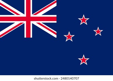 New Zealand waving flag pattern background. Realistic national flag design. Abstract vector template.