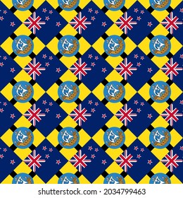 new zealand and wellington flag seamless pattern tradition concept. vector illustration. print, cover, paper, decoration, banner, etc
