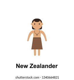 New Zealander, man cartoon icon. Element of People around the world color icon. Premium quality graphic design icon. Signs and symbols collection icon for websites, web design