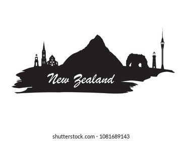New Zeland Landmark Global Travel And Journey paper background. Vector Design Template.used for your advertisement, book, banner, template, travel business or presentation.