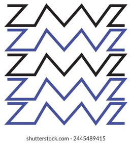 New zig zag vector custom template pattern. Neutral vector banner quotation "New collection" on zigzag background for catalogue, original, collection, custom, Ads. Modern calligraphy as advert.